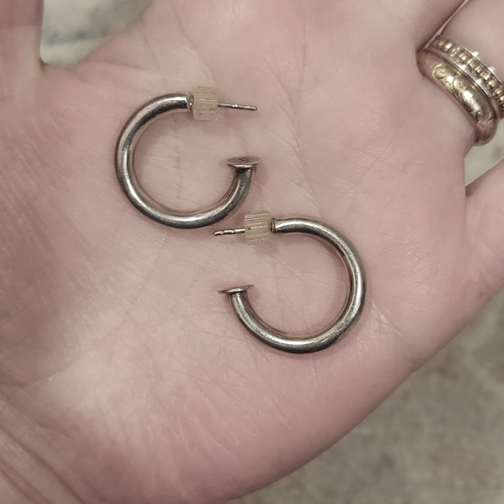 Sterling silver hoops